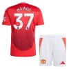 Maillot de Supporter Manchester United Mainoo 37 Domicile 2024-25 Pour Enfant